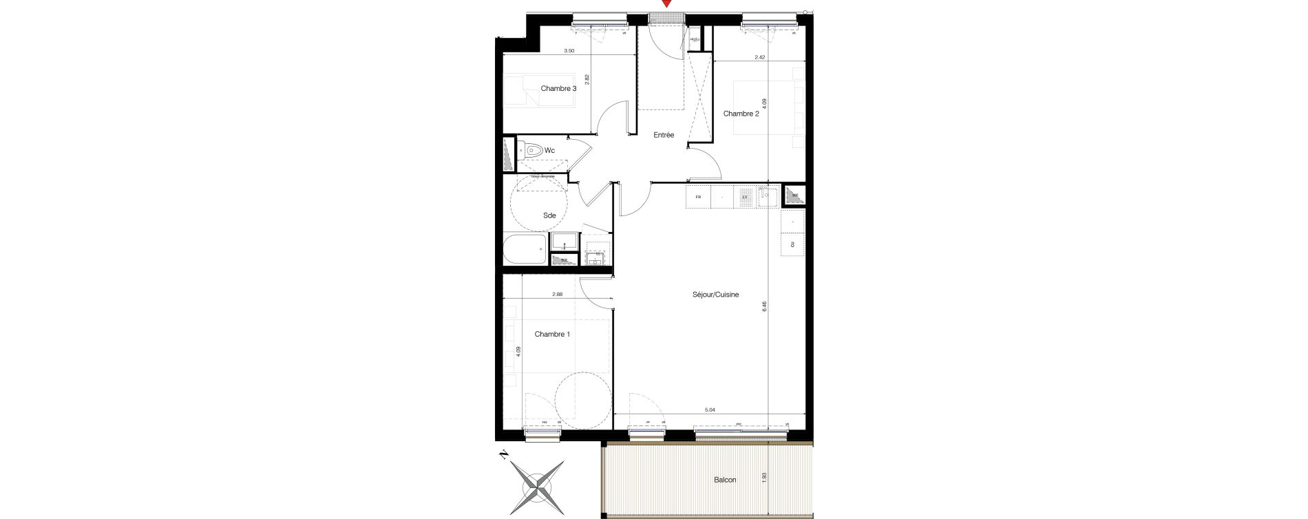 Appartement T4 de 80,26 m2 &agrave; Clisson Le champ de foire