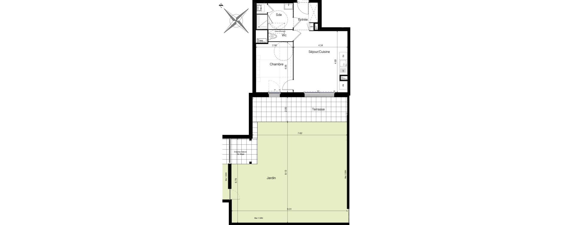 Appartement T2 de 44,01 m2 &agrave; Clisson Le champ de foire