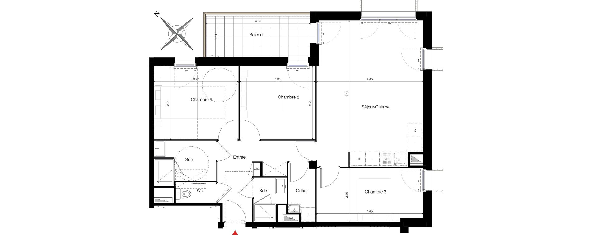 Appartement T4 de 82,71 m2 &agrave; Clisson Le champ de foire