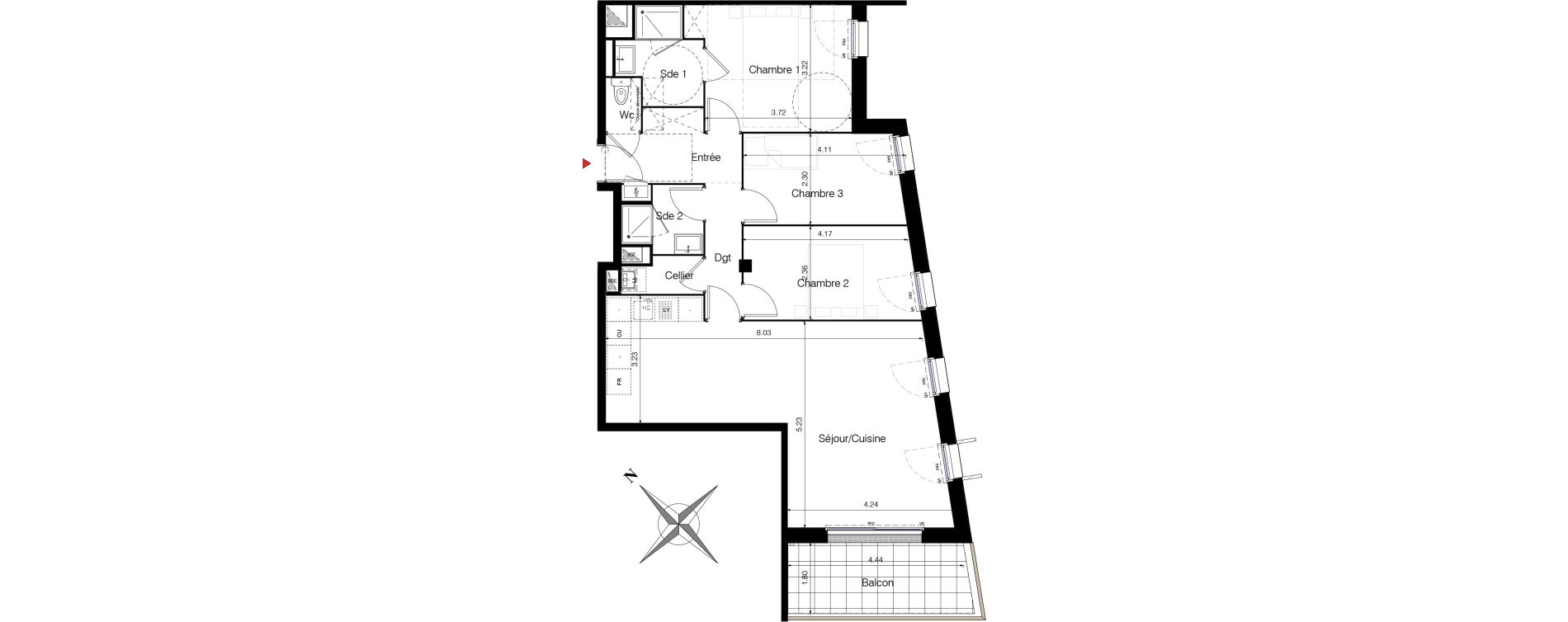 Appartement T4 de 84,09 m2 &agrave; Clisson Le champ de foire