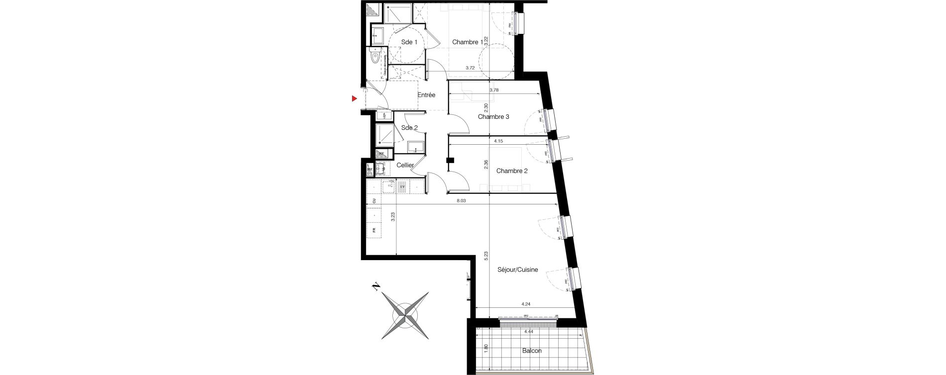 Appartement T4 de 84,11 m2 &agrave; Clisson Le champ de foire