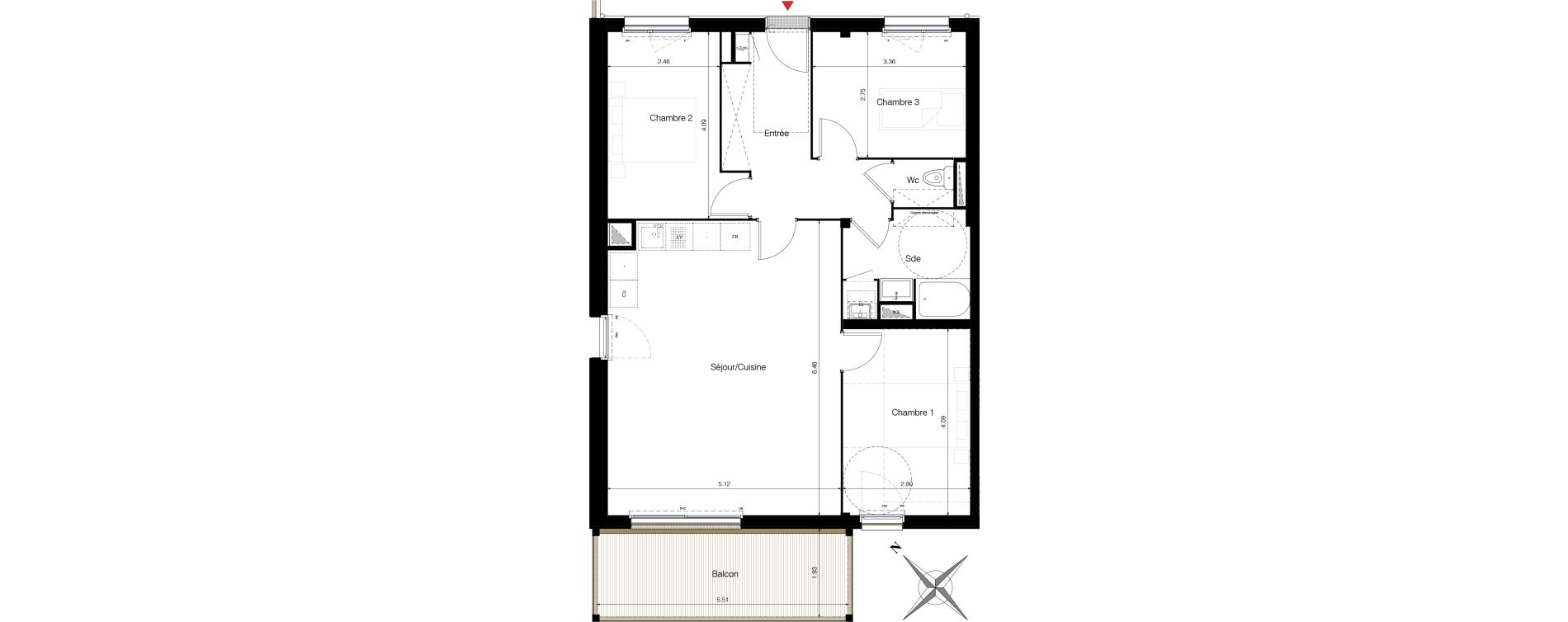 Appartement T4 de 80,56 m2 &agrave; Clisson Le champ de foire