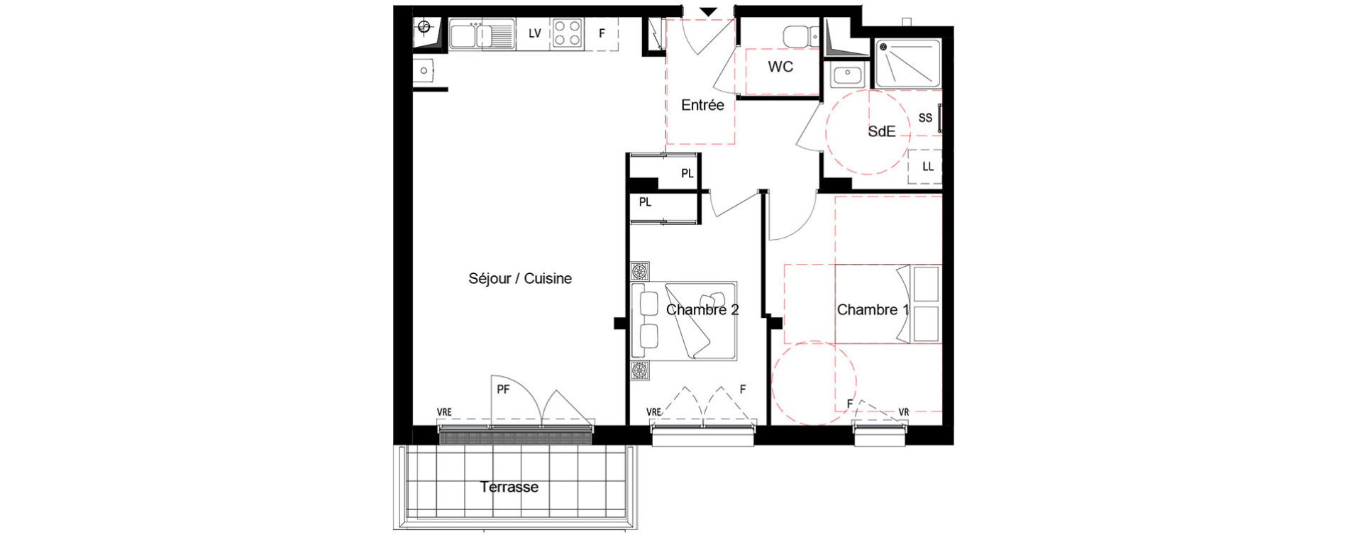 Appartement T3 de 64,10 m2 &agrave; Cou&euml;ron Centre