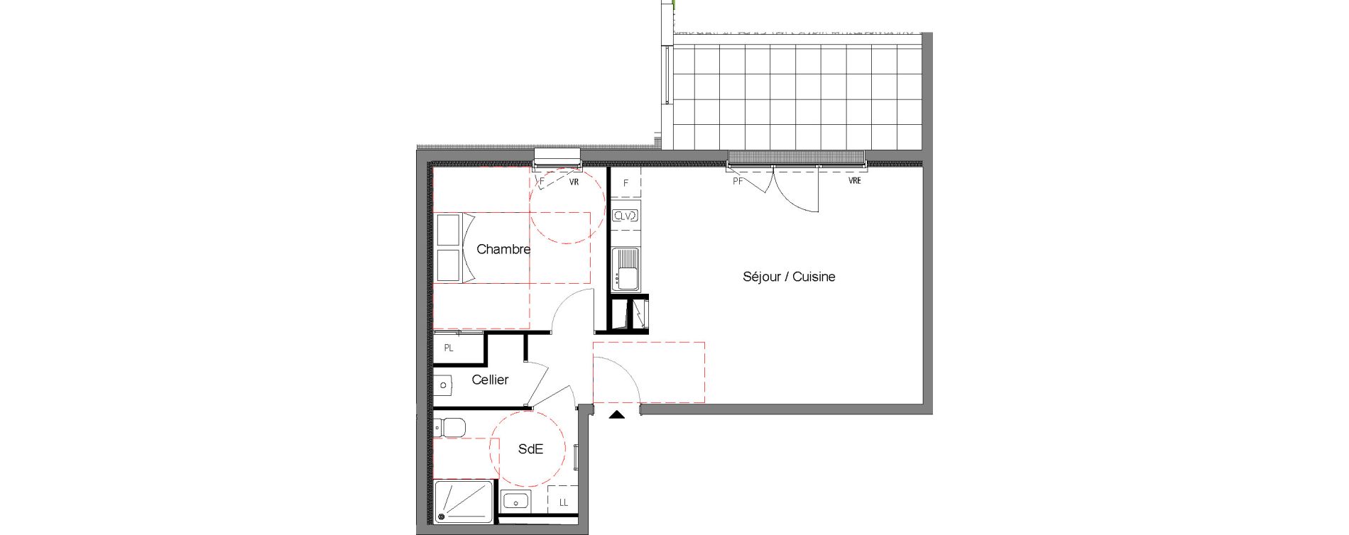 Appartement T2 de 50,46 m2 &agrave; Cou&euml;ron Centre