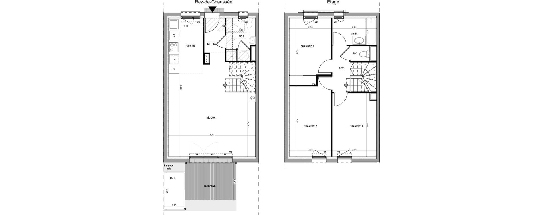 Maison T4 de 88,05 m2 &agrave; Cou&euml;ron La chabossi&egrave;re