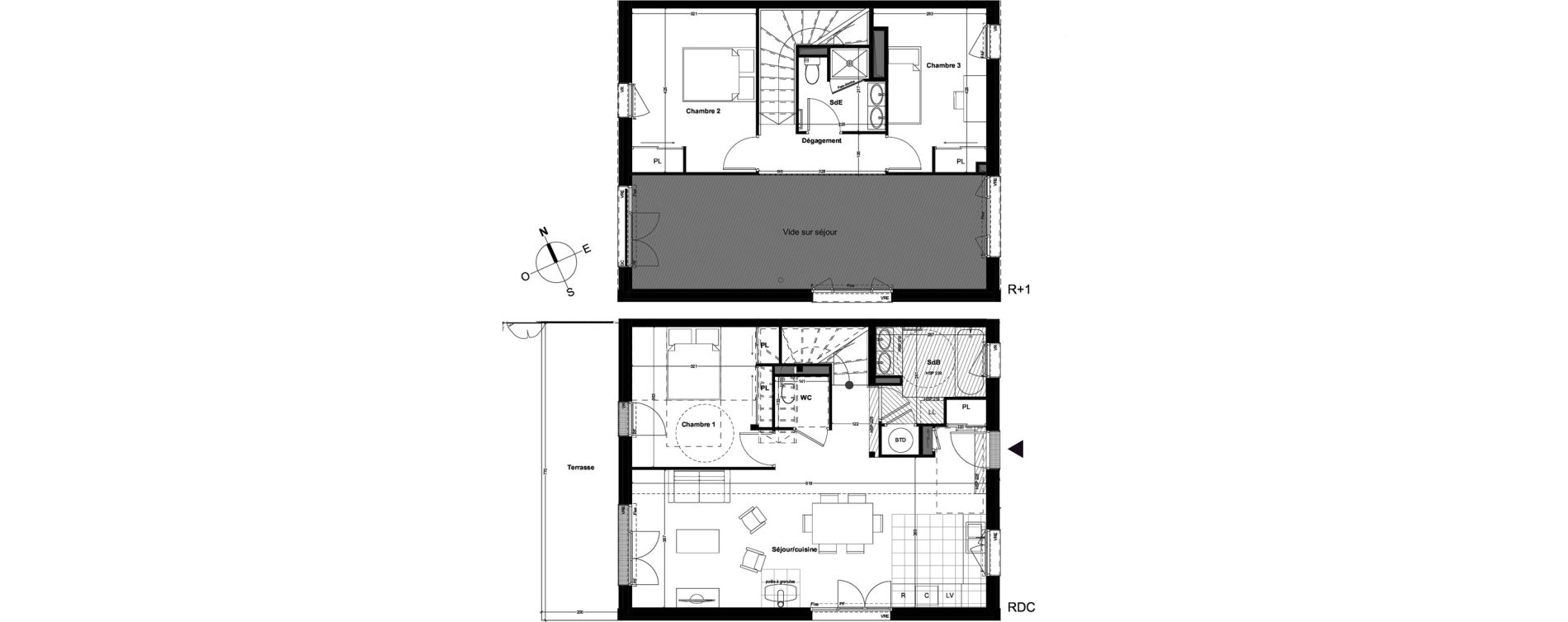 Maison T4 de 92,61 m2 &agrave; Cou&euml;ron Centre