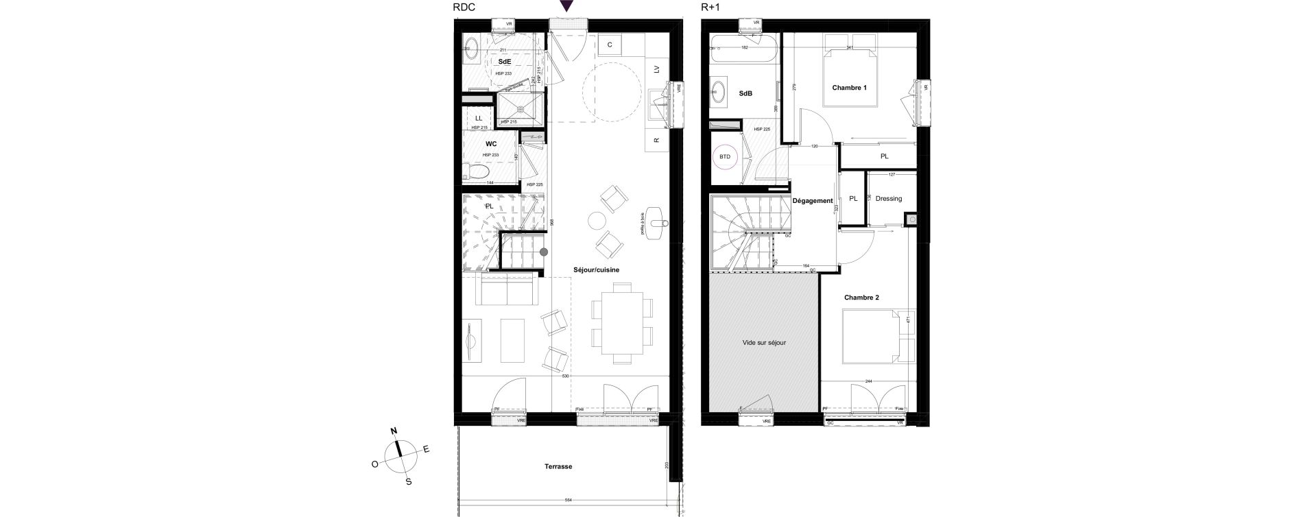 Maison T3 de 81,89 m2 &agrave; Cou&euml;ron Centre