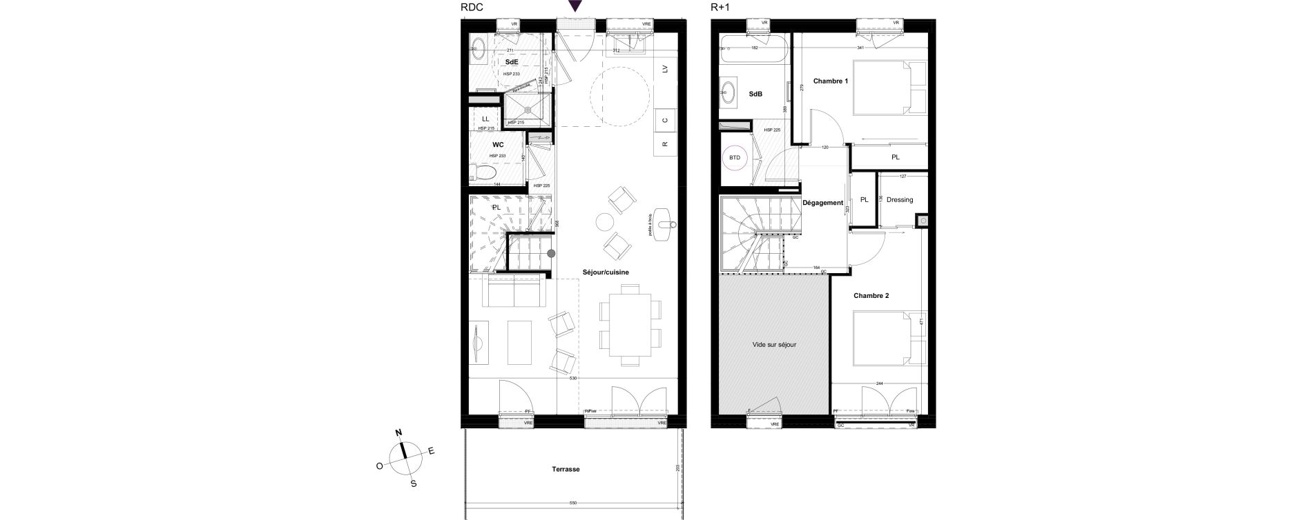 Maison T3 de 81,89 m2 &agrave; Cou&euml;ron Centre