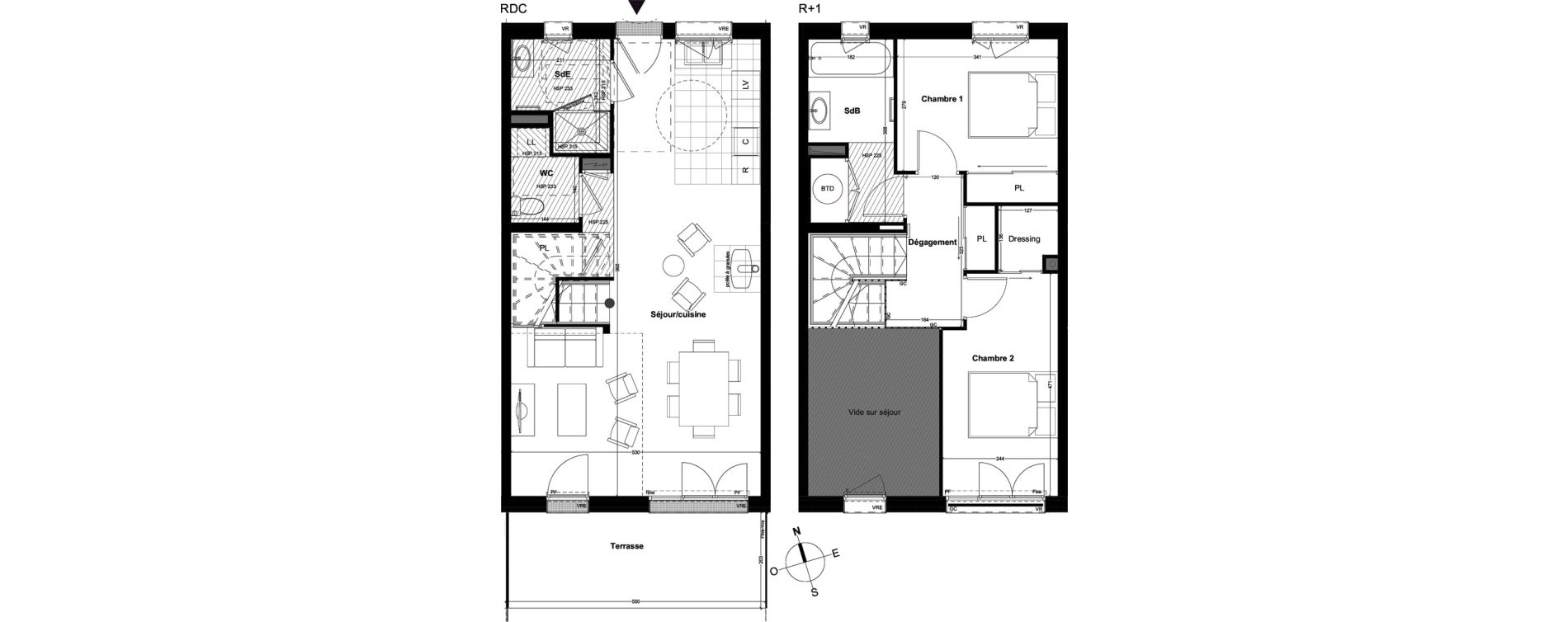 Maison T3 de 81,89 m2 &agrave; Cou&euml;ron Centre