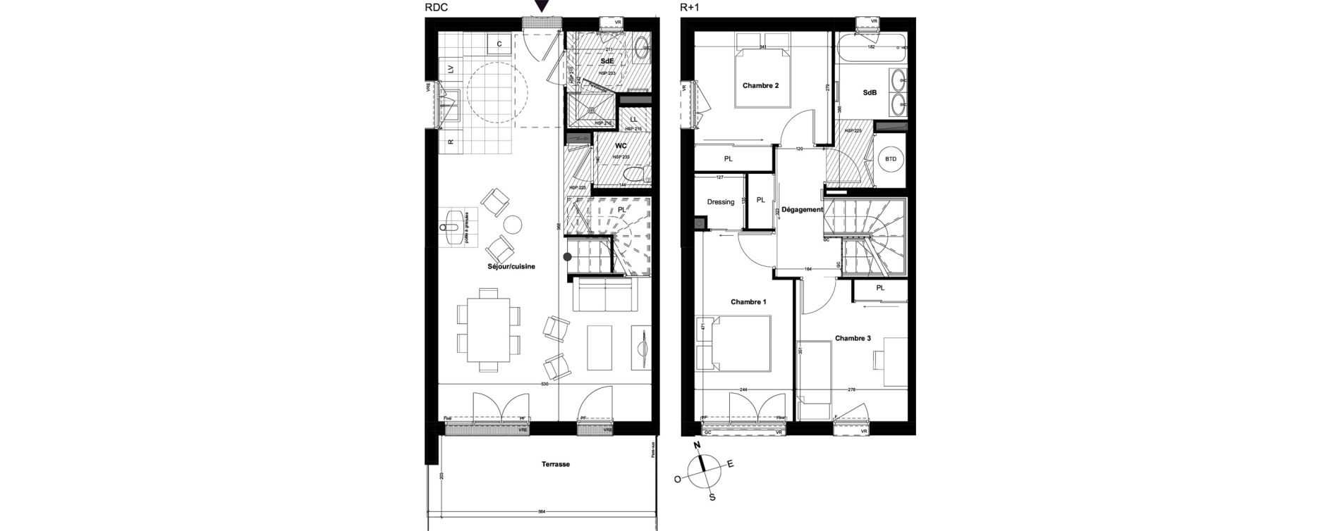 Maison T4 de 91,64 m2 &agrave; Cou&euml;ron Centre