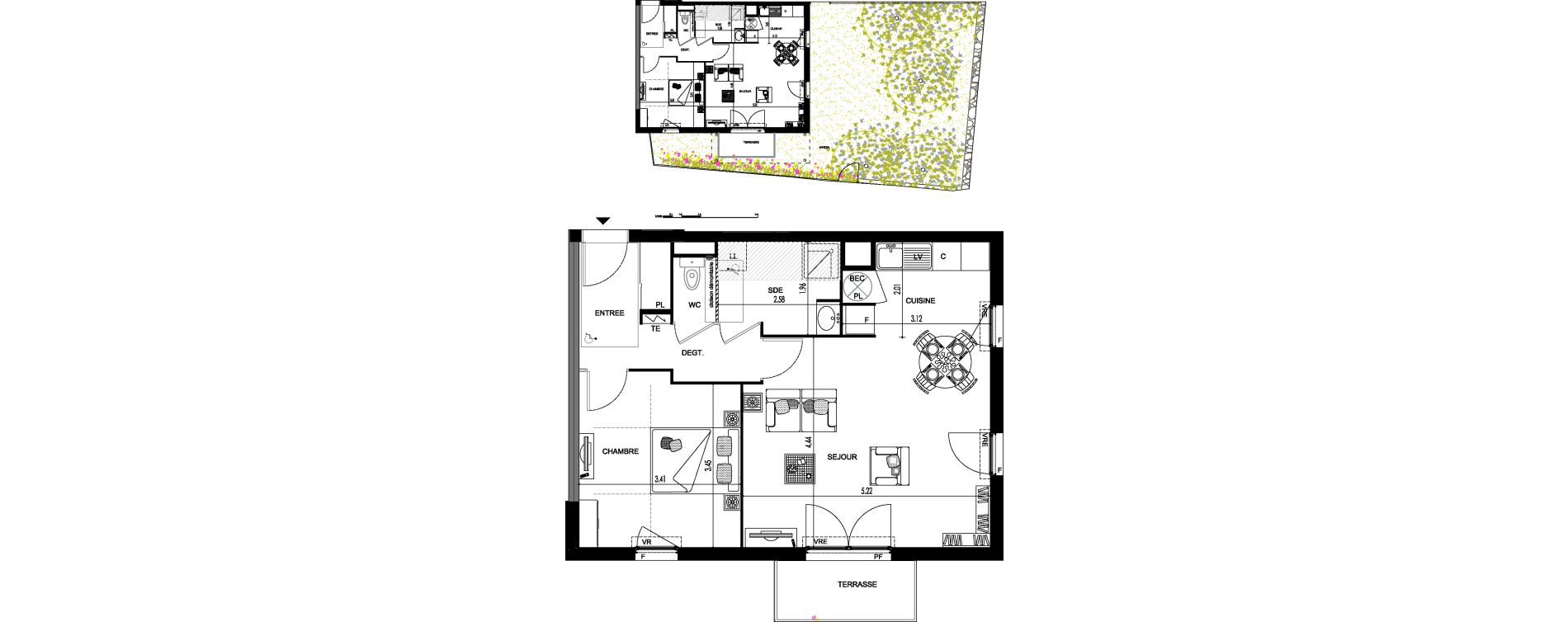 Appartement T2 de 54,04 m2 &agrave; Cou&euml;ron La chabossi&egrave;re