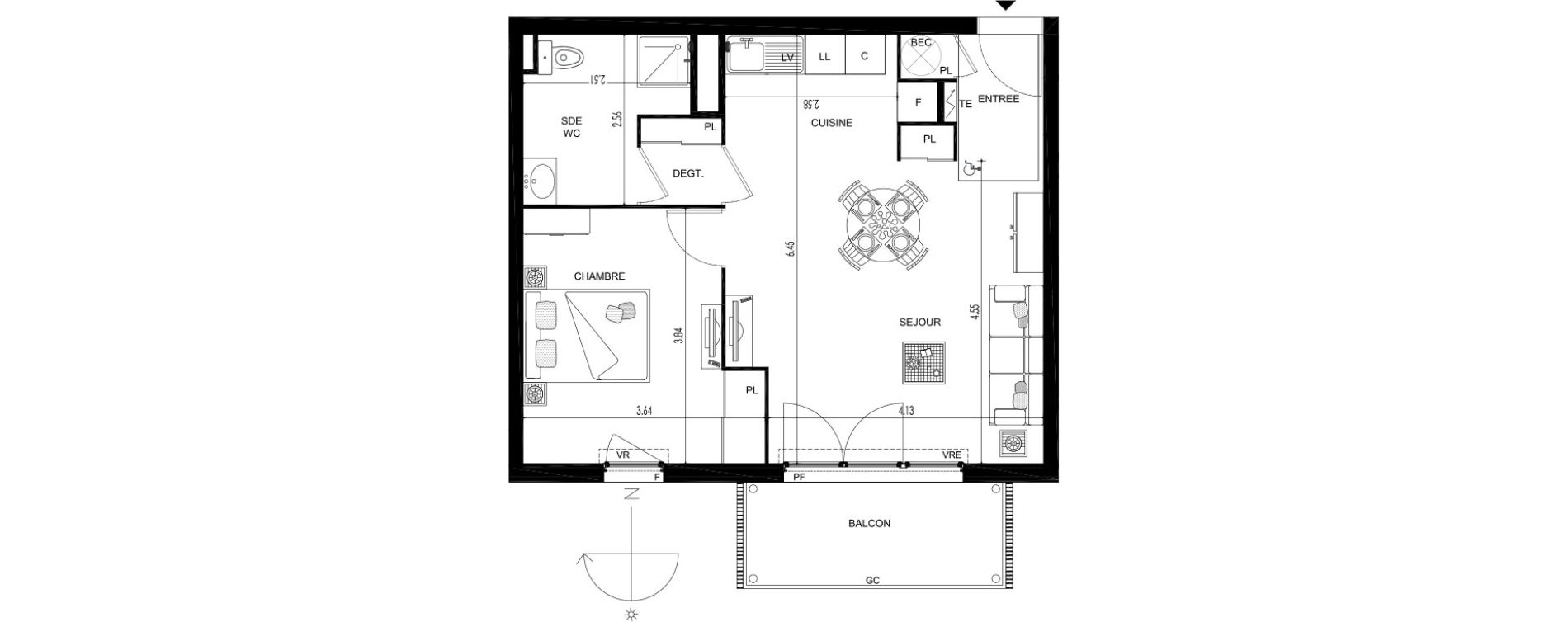 Appartement T2 de 48,70 m2 &agrave; Cou&euml;ron La chabossi&egrave;re