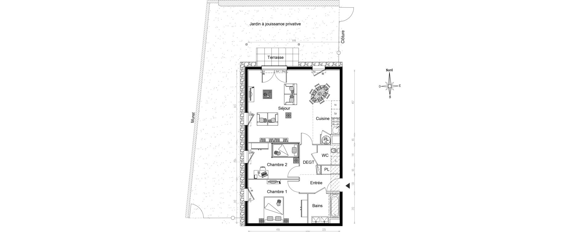 Appartement T3 de 68,59 m2 &agrave; Cou&euml;ron La chabossi&egrave;re