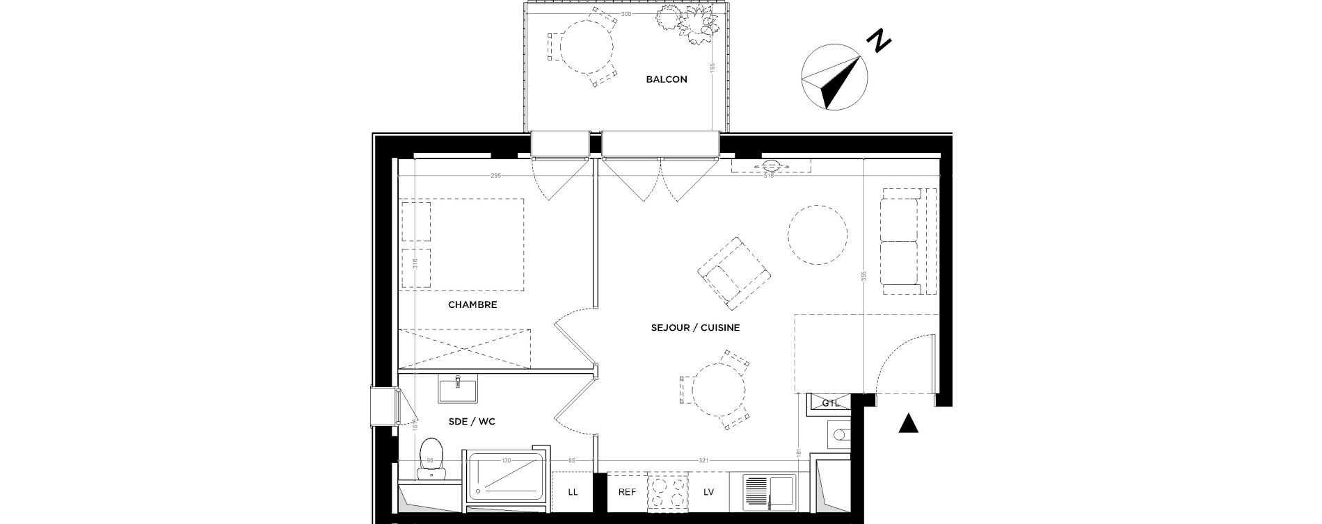 Appartement T2 de 39,23 m2 &agrave; Gu&eacute;rande Maison neuve