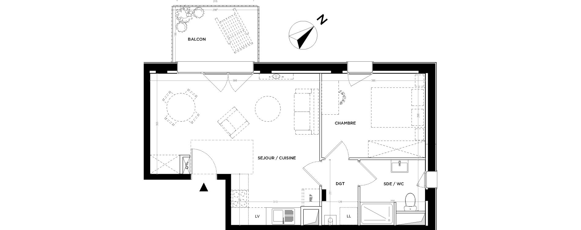 Appartement T2 de 44,75 m2 &agrave; Gu&eacute;rande Maison neuve