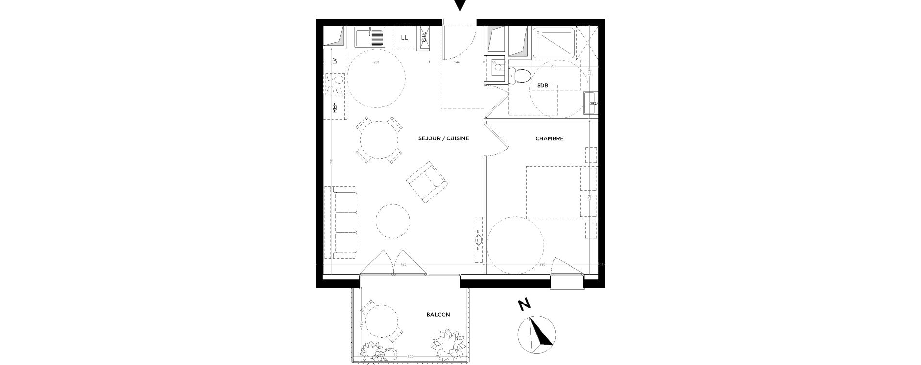 Appartement T2 de 45,53 m2 &agrave; Gu&eacute;rande Maison neuve