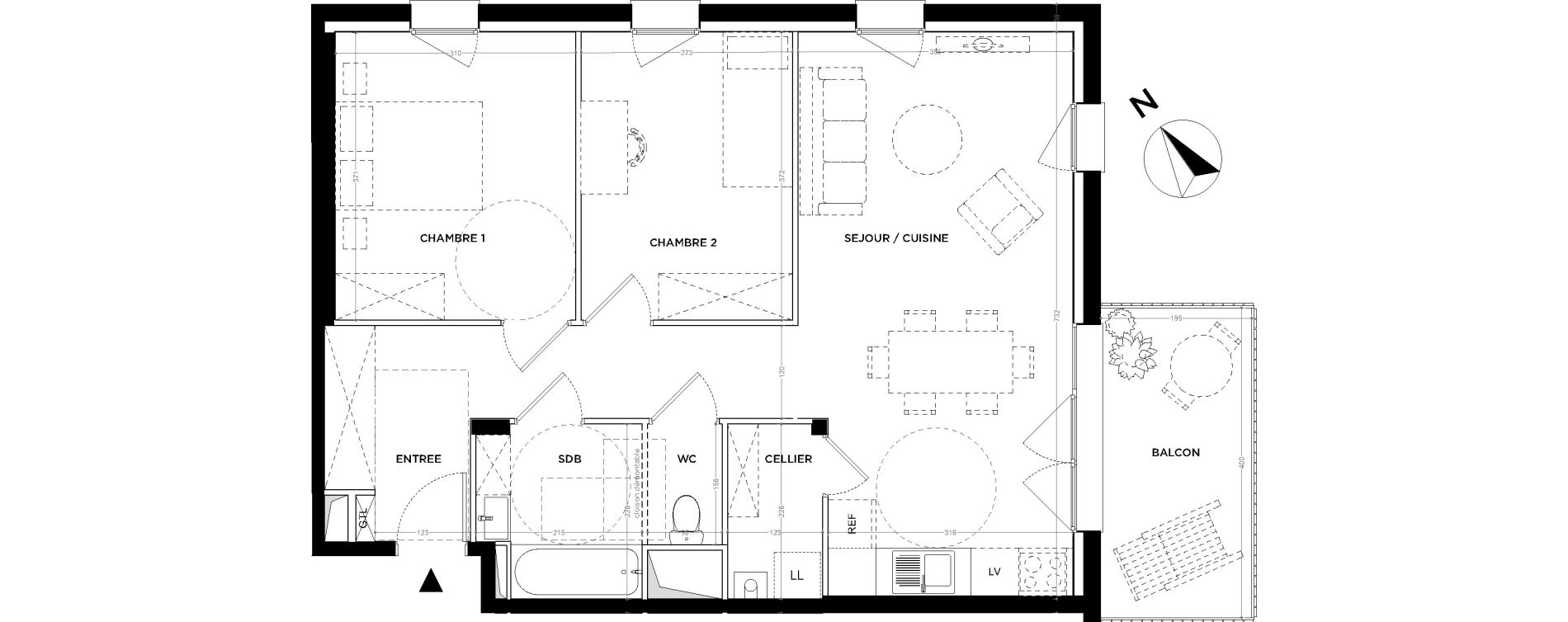 Appartement T3 de 65,16 m2 &agrave; Gu&eacute;rande Maison neuve