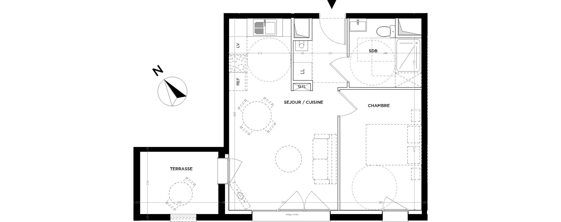 Appartement T2 de 41,25 m2 &agrave; Gu&eacute;rande Maison neuve
