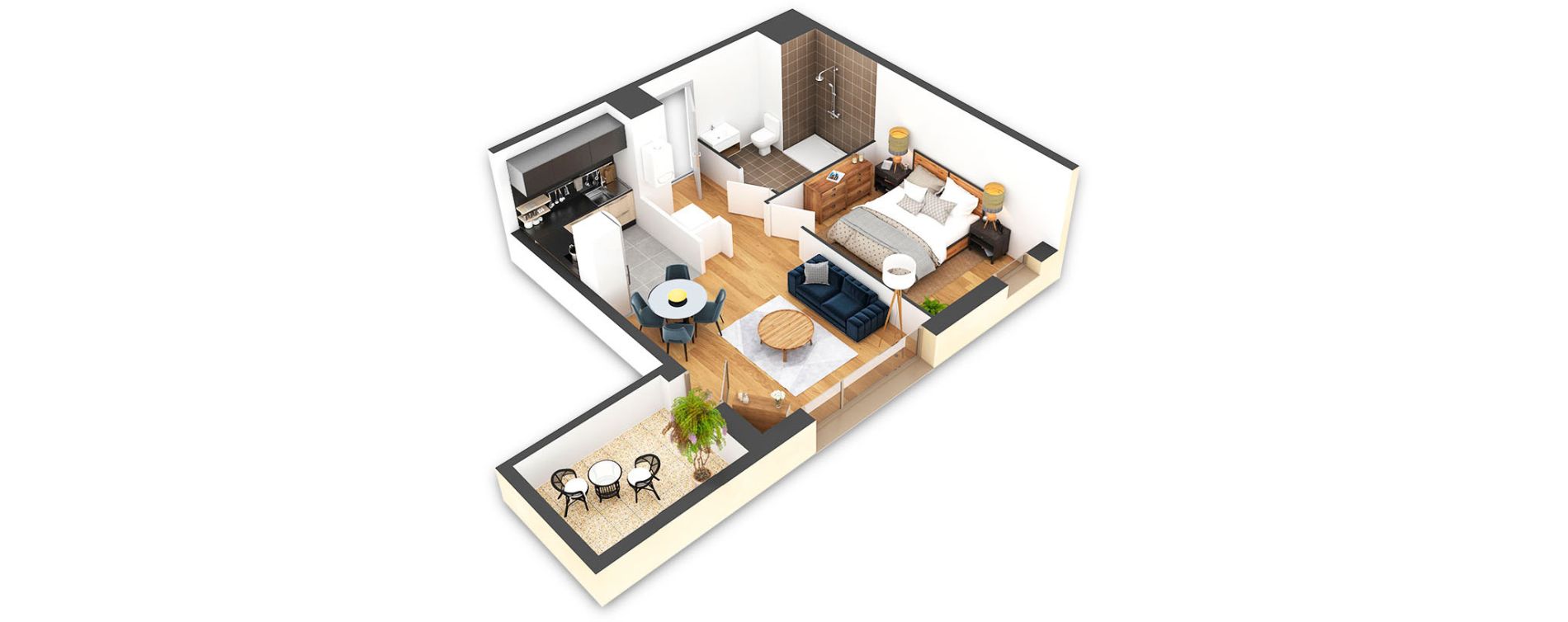 Appartement T2 de 41,25 m2 &agrave; Gu&eacute;rande Maison neuve