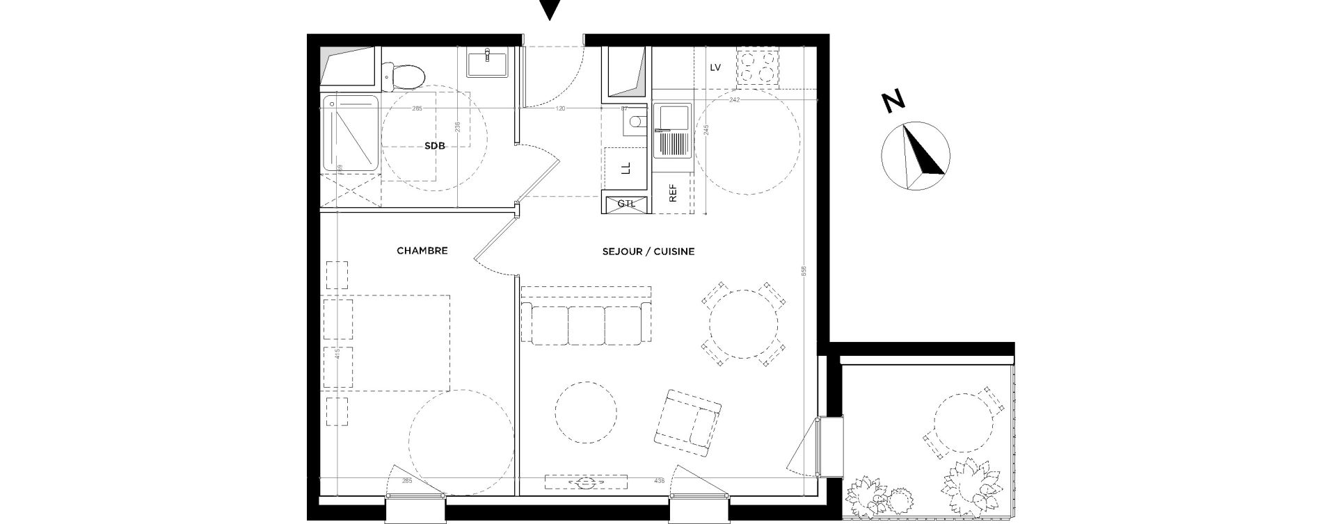 Appartement T2 de 45,65 m2 &agrave; Gu&eacute;rande Maison neuve
