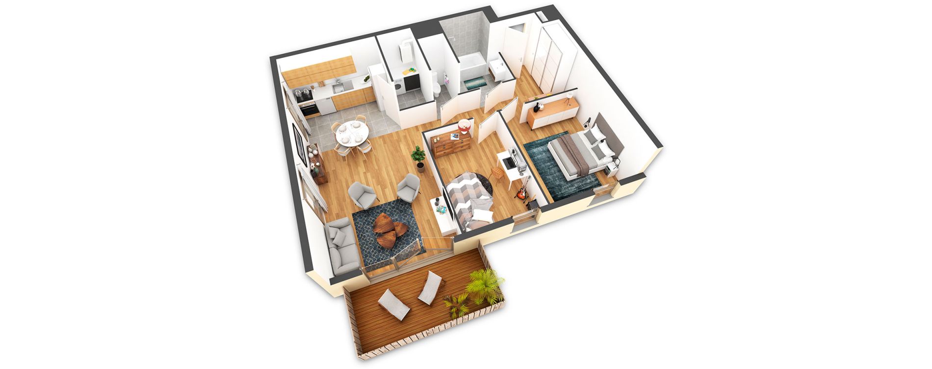 Appartement T3 de 65,69 m2 &agrave; Gu&eacute;rande Maison neuve