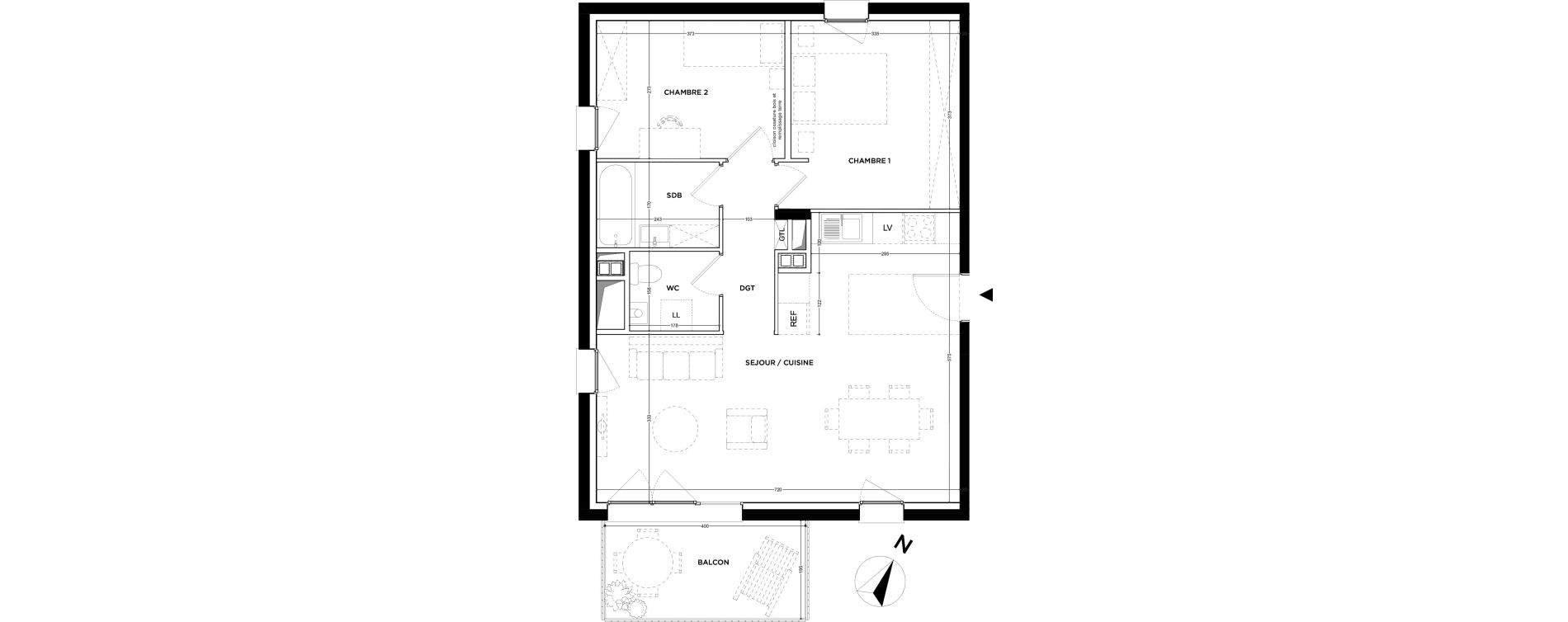 Appartement T3 de 65,18 m2 &agrave; Gu&eacute;rande Maison neuve