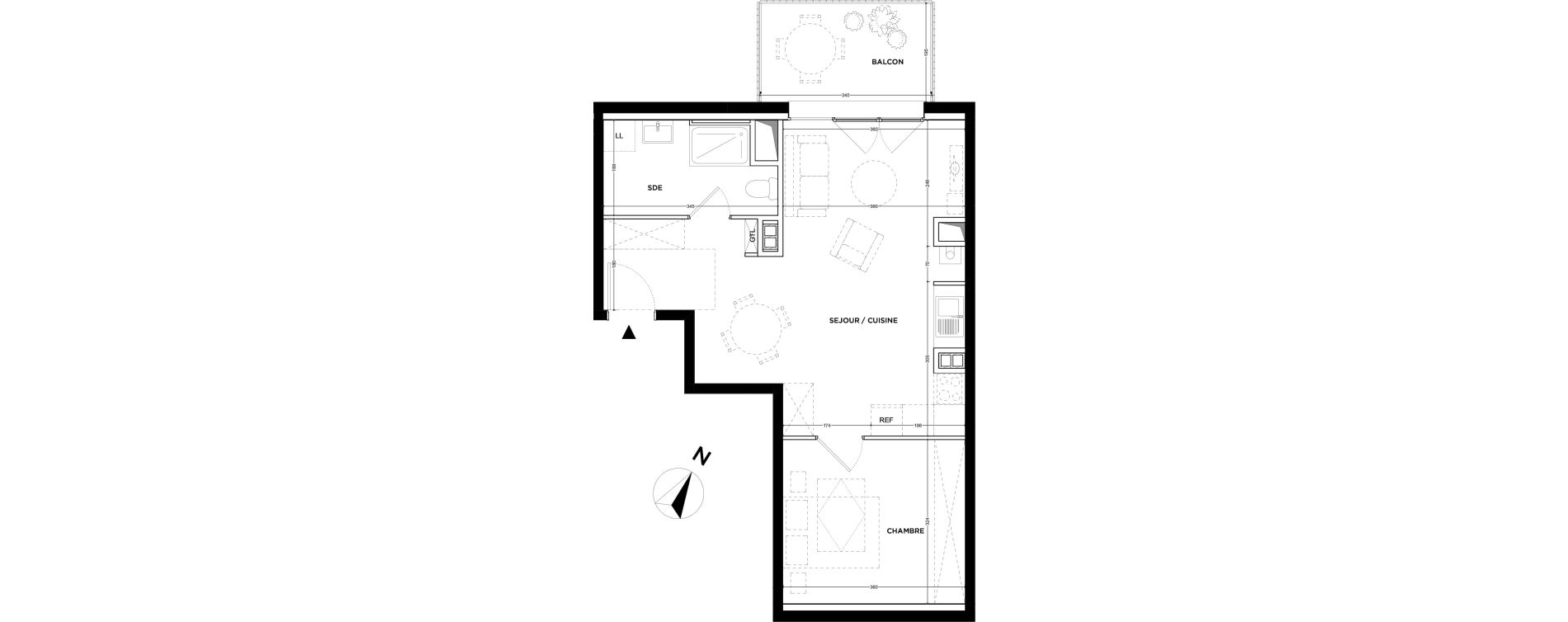 Appartement T2 de 47,70 m2 &agrave; Gu&eacute;rande Maison neuve