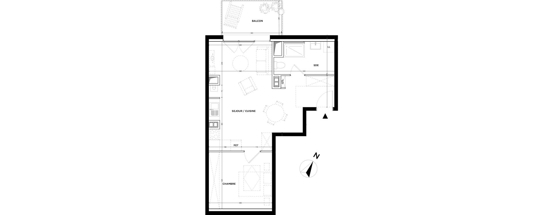 Appartement T2 de 47,70 m2 &agrave; Gu&eacute;rande Maison neuve