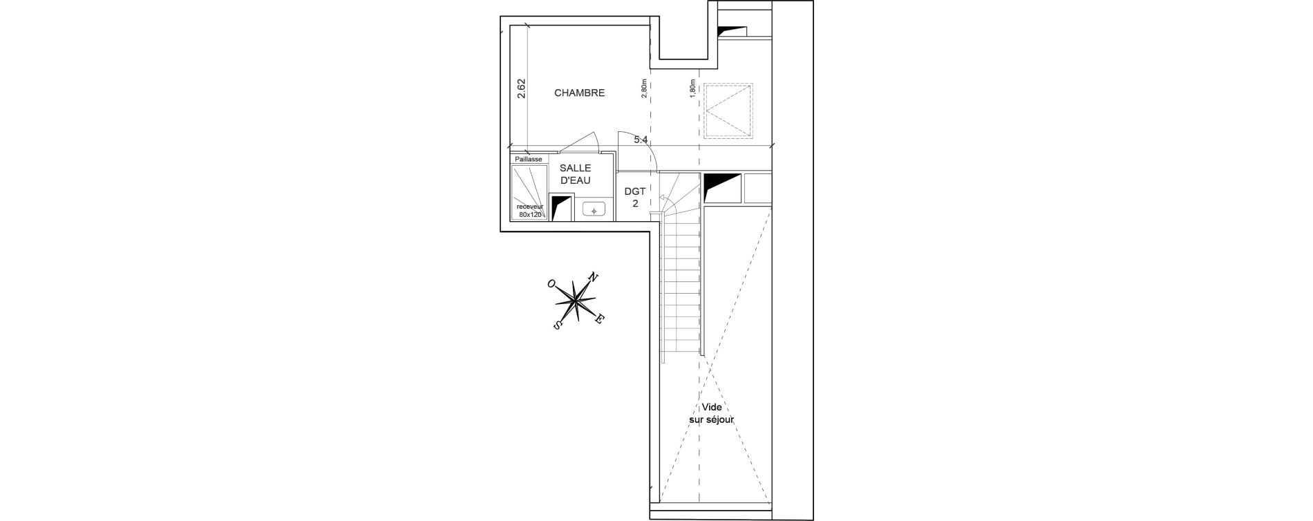 Duplex T2 de 44,89 m2 &agrave; Gu&eacute;rande Maison neuve