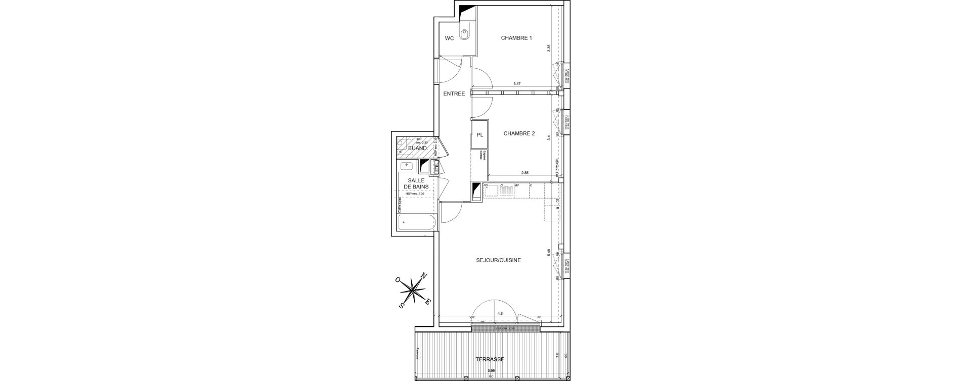 Appartement T3 de 62,74 m2 &agrave; Gu&eacute;rande Maison neuve