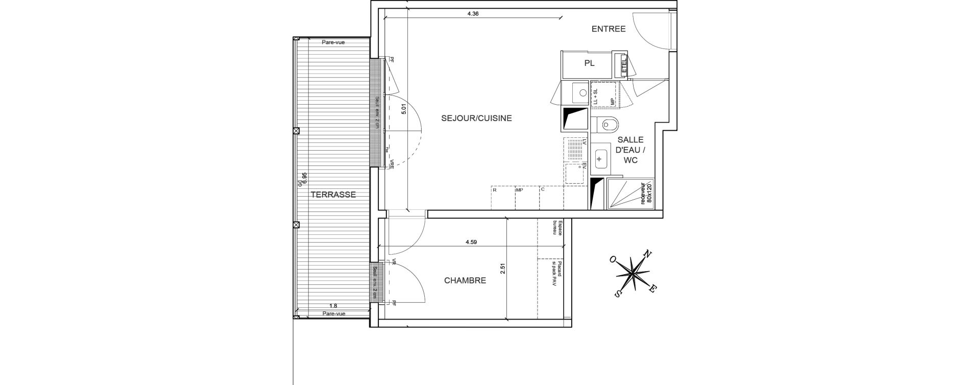 Appartement T2 de 44,20 m2 &agrave; Gu&eacute;rande Maison neuve