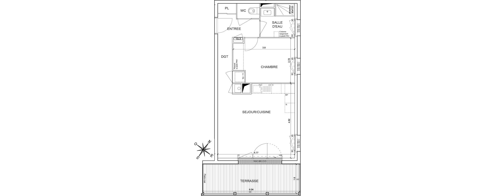 Appartement T2 de 44,06 m2 &agrave; Gu&eacute;rande Maison neuve