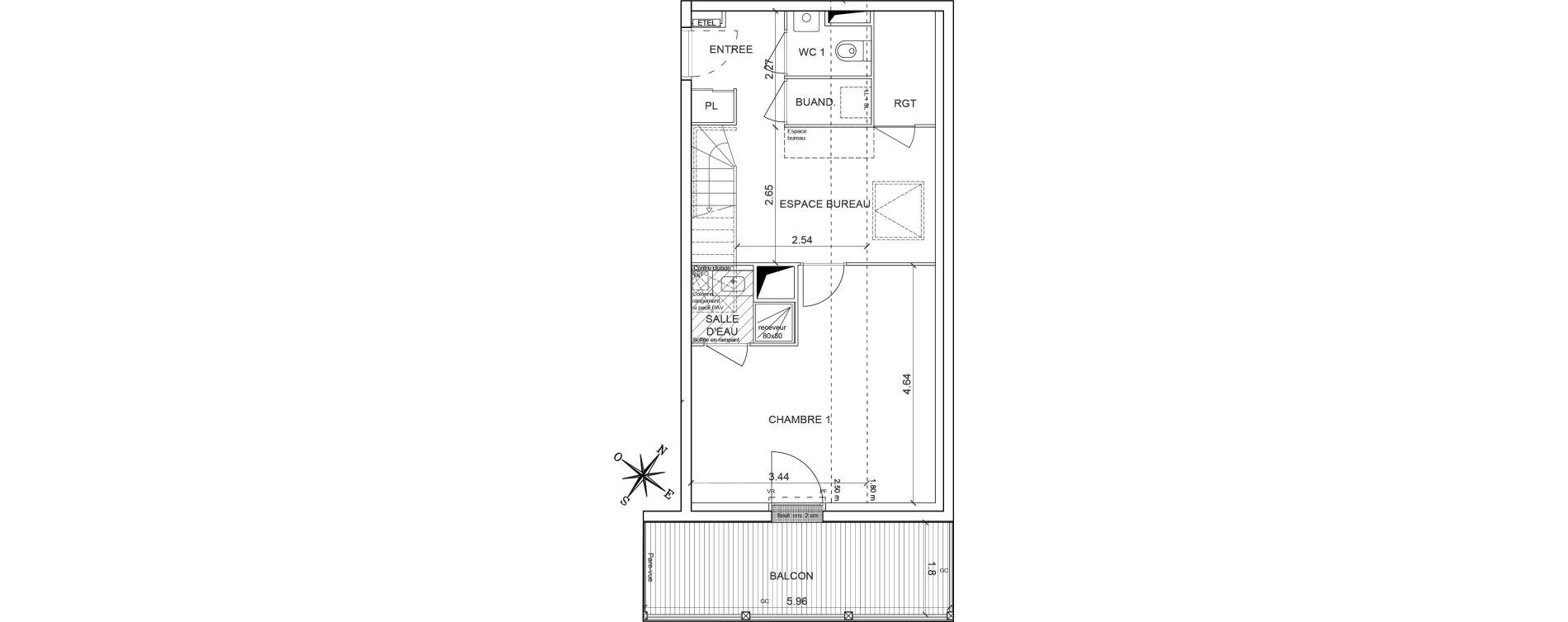 Duplex T3 de 77,32 m2 &agrave; Gu&eacute;rande Maison neuve