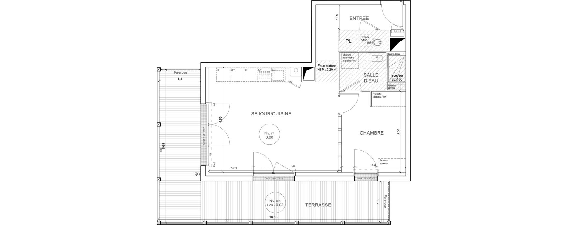 Appartement T2 de 47,71 m2 &agrave; Gu&eacute;rande Maison neuve