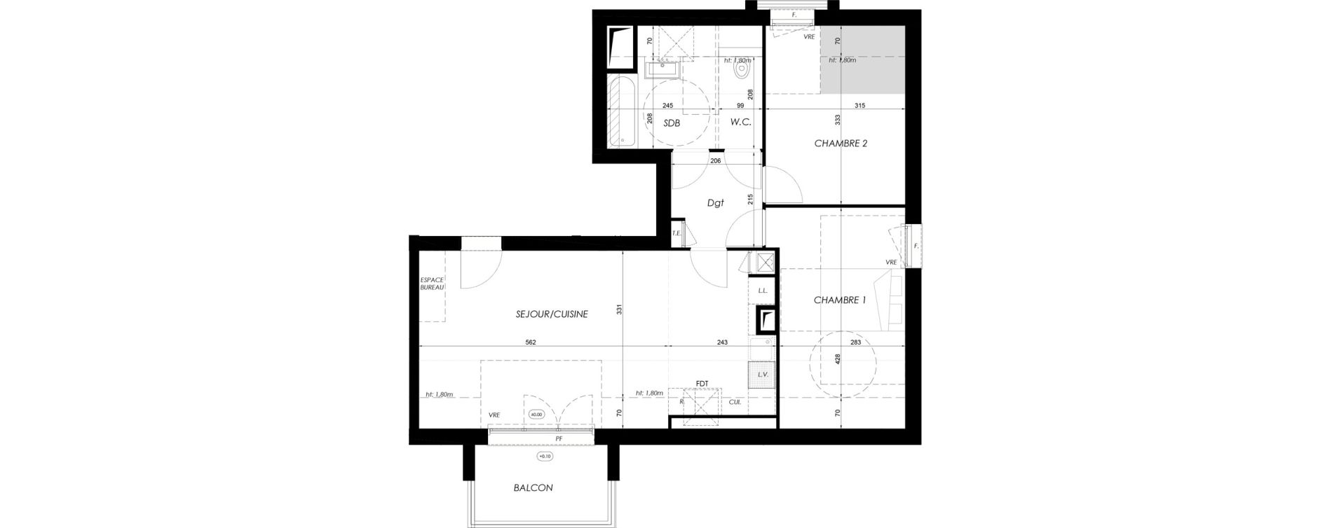 Appartement T3 de 62,92 m2 &agrave; Gu&eacute;rande Kerjeanne
