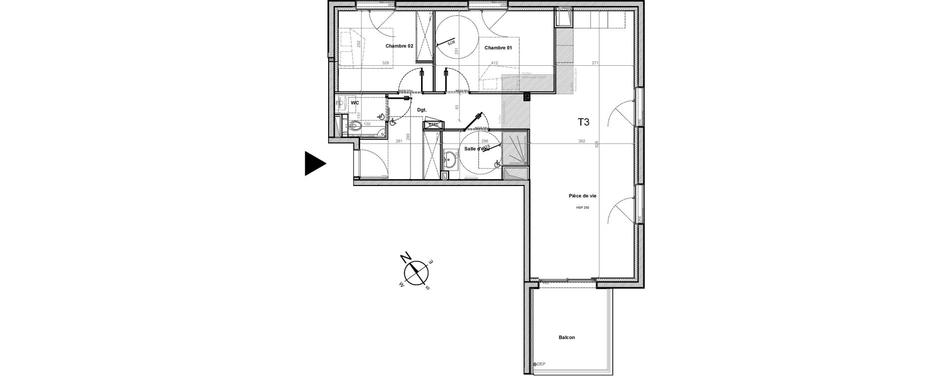 Appartement T3 de 68,48 m2 &agrave; Gu&eacute;rande Centre