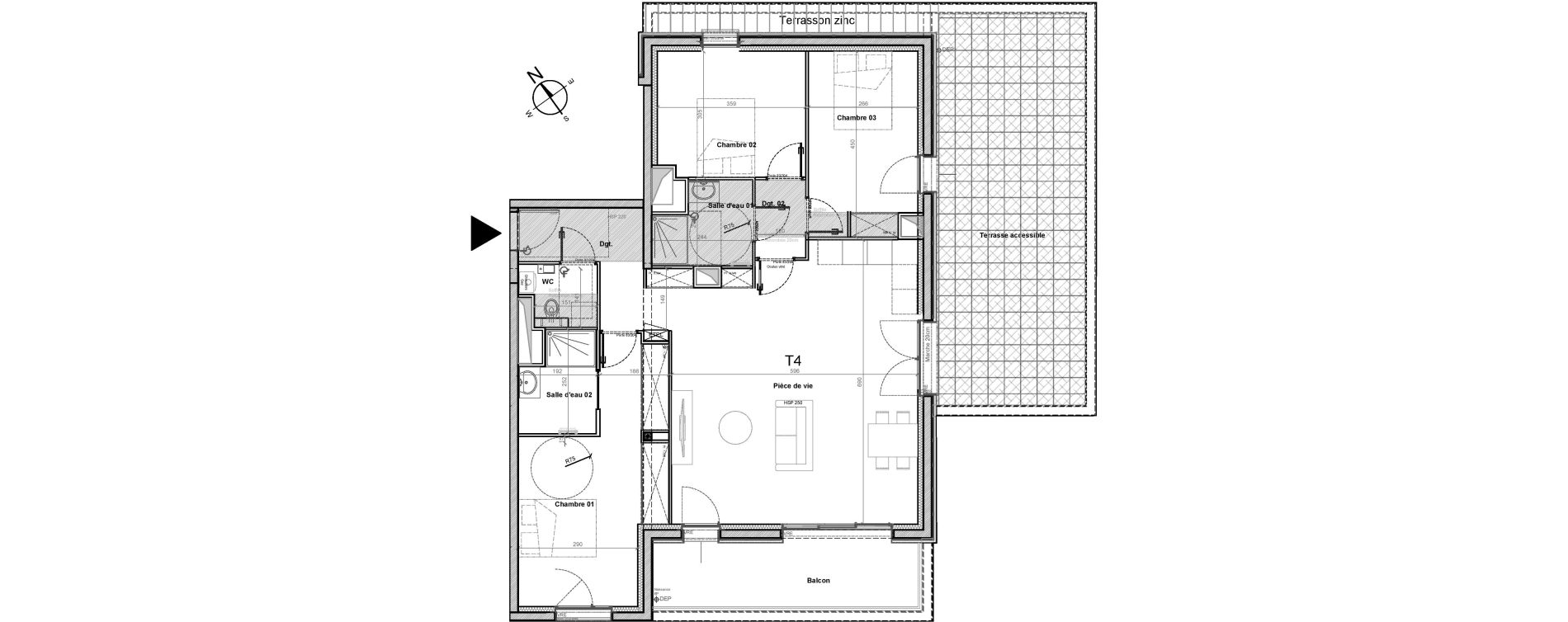 Appartement T4 de 98,24 m2 &agrave; Gu&eacute;rande Centre