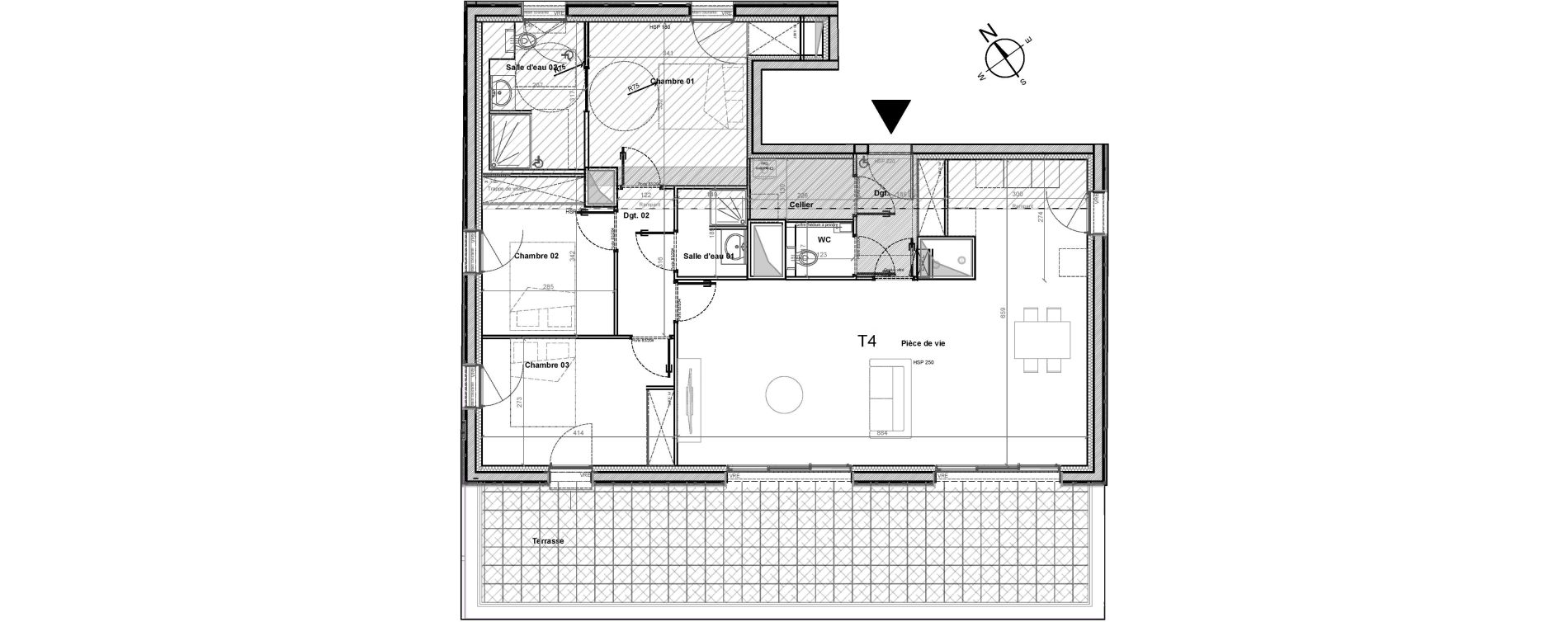 Appartement T4 de 96,59 m2 &agrave; Gu&eacute;rande Centre