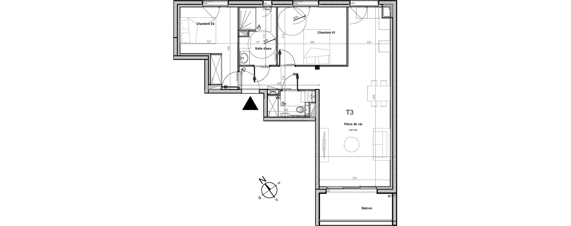 Appartement T3 de 66,68 m2 &agrave; Gu&eacute;rande Centre