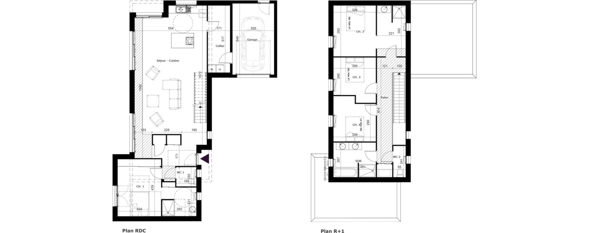 Maison T5 de 160,25 m2 &agrave; Gu&eacute;rande Centre