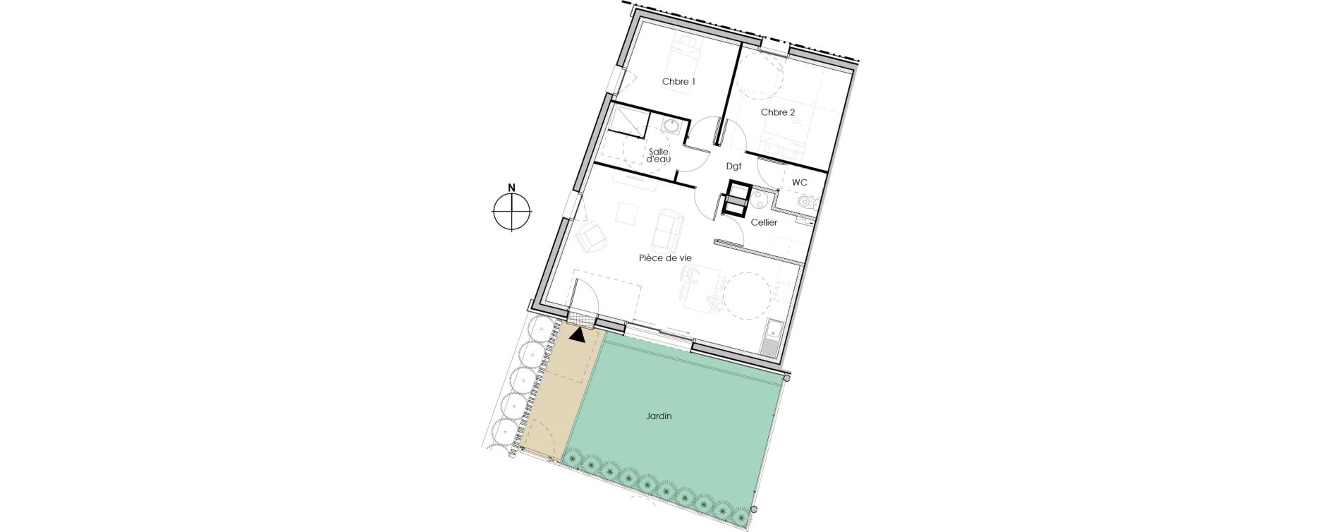 Appartement T3 de 65,29 m2 &agrave; Haute-Goulaine Centre
