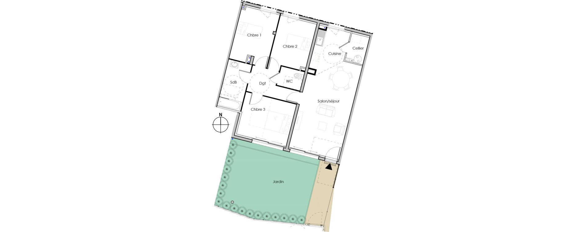 Appartement T4 de 85,07 m2 &agrave; Haute-Goulaine Centre