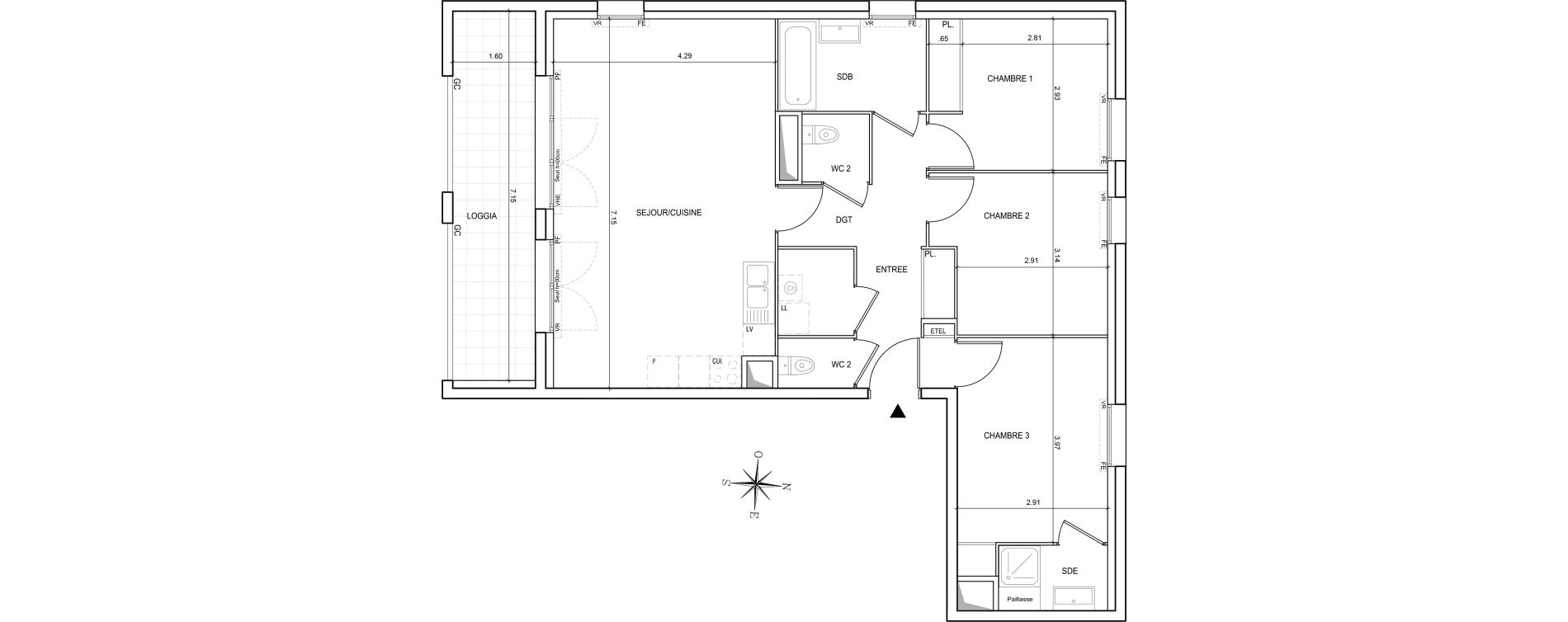 Appartement T4 de 85,61 m2 &agrave; Haute-Goulaine Centre