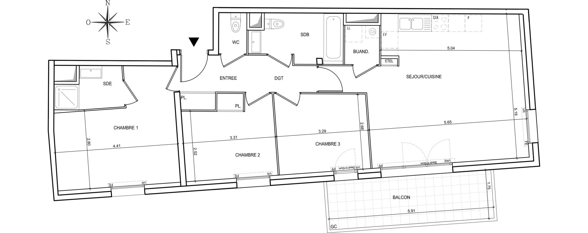 Appartement T4 de 82,82 m2 &agrave; Haute-Goulaine Centre