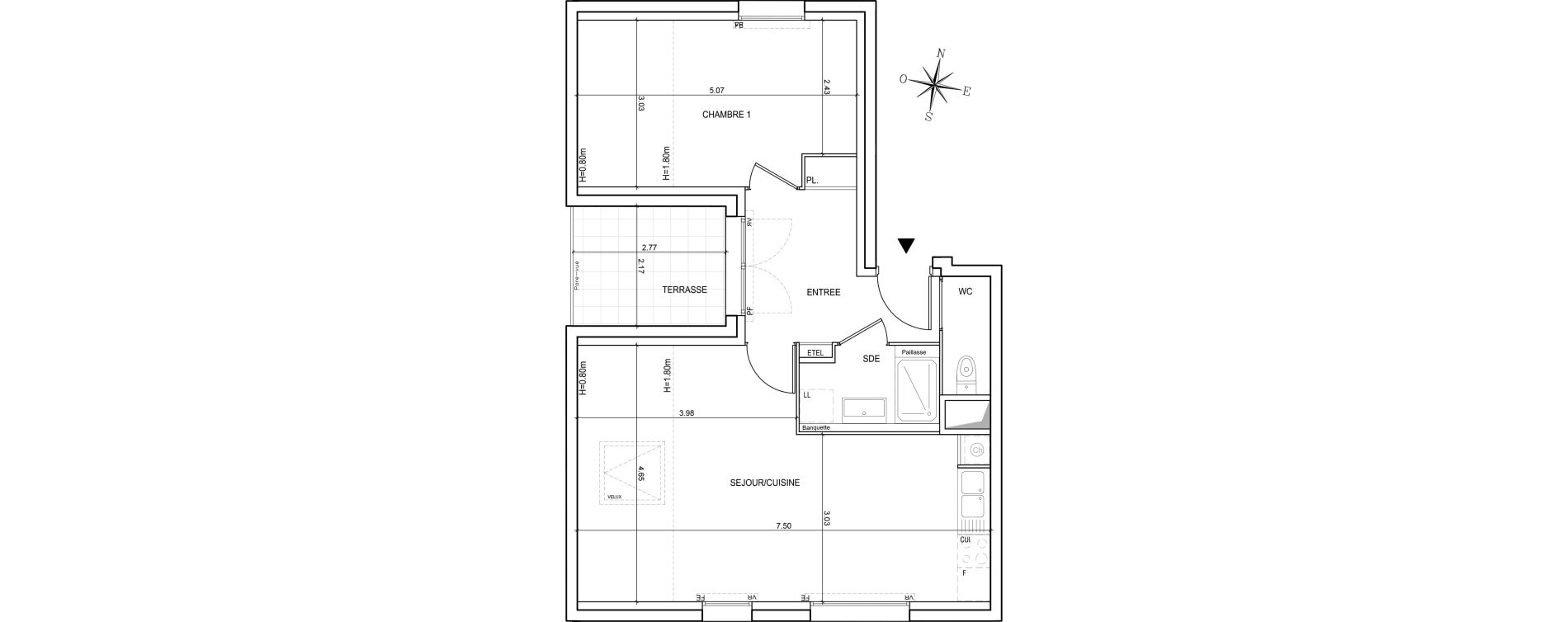 Appartement T2 de 43,79 m2 &agrave; Haute-Goulaine Centre