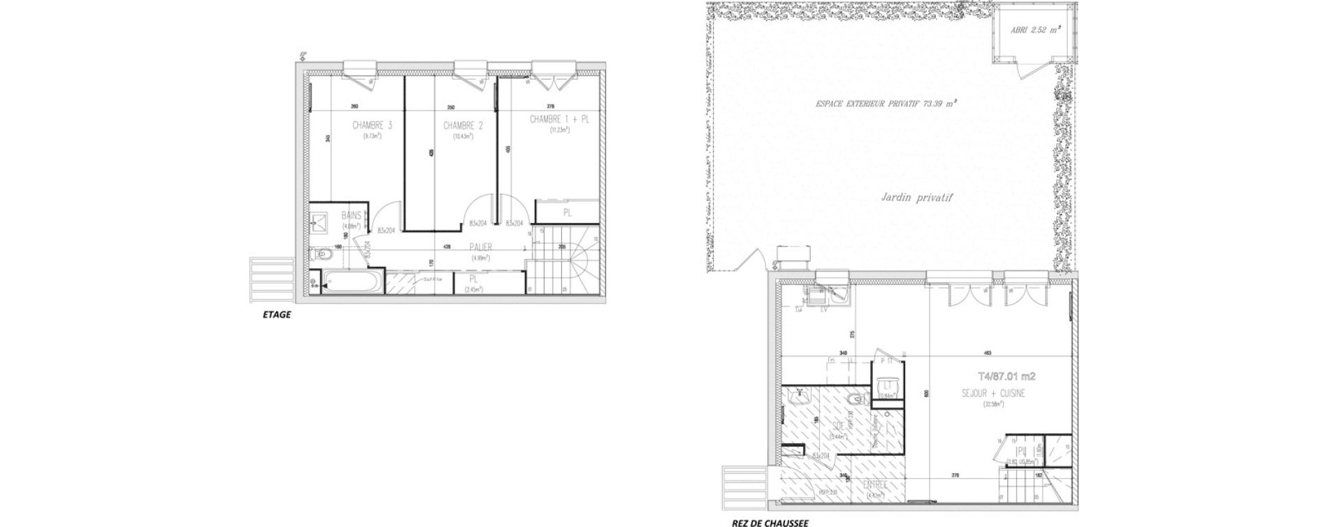 Duplex T4 de 87,01 m2 &agrave; H&eacute;ric Centre