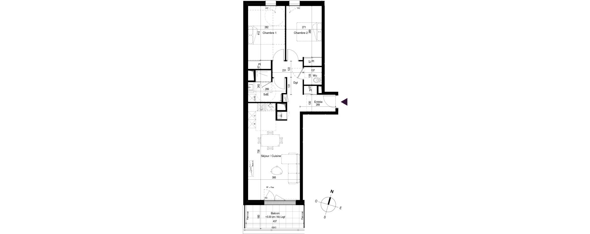 Appartement T3 de 69,55 m2 &agrave; La Baule-Escoublac Gare - grand clos
