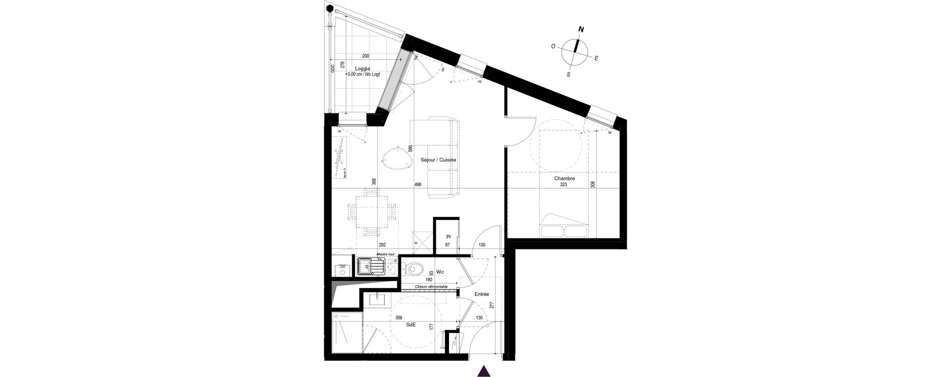 Appartement T2 de 47,30 m2 &agrave; La Baule-Escoublac Gare - grand clos