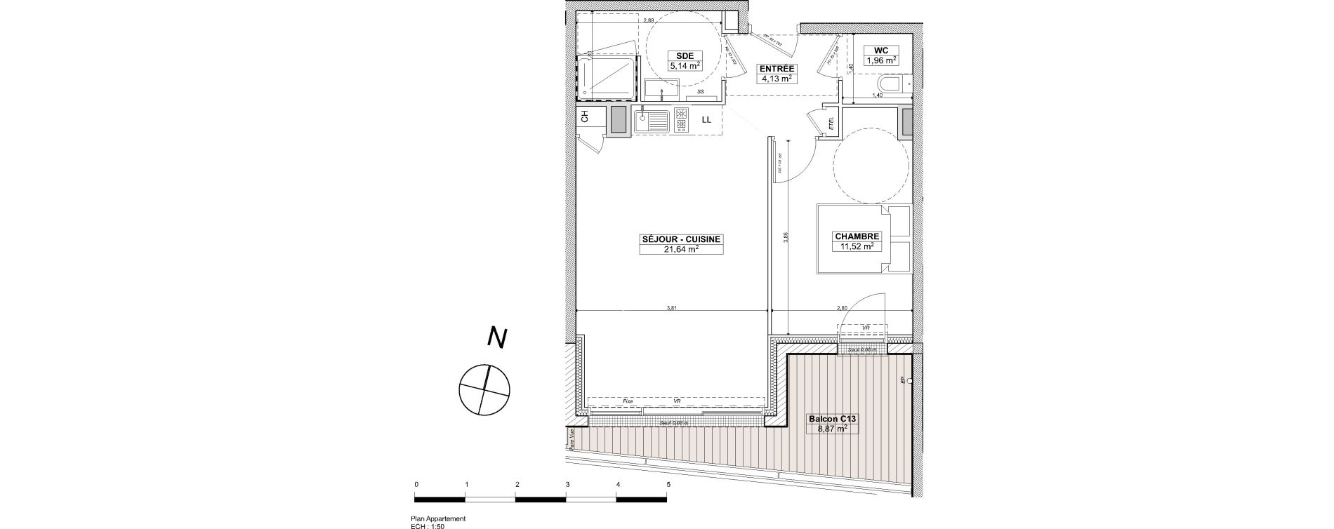 Appartement T2 de 44,39 m2 &agrave; La Baule-Escoublac Escoublac
