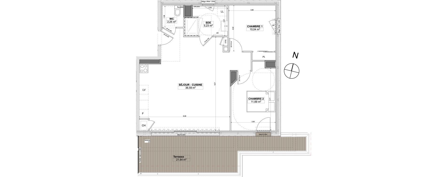 Appartement T3 de 65,80 m2 &agrave; La Baule-Escoublac Escoublac